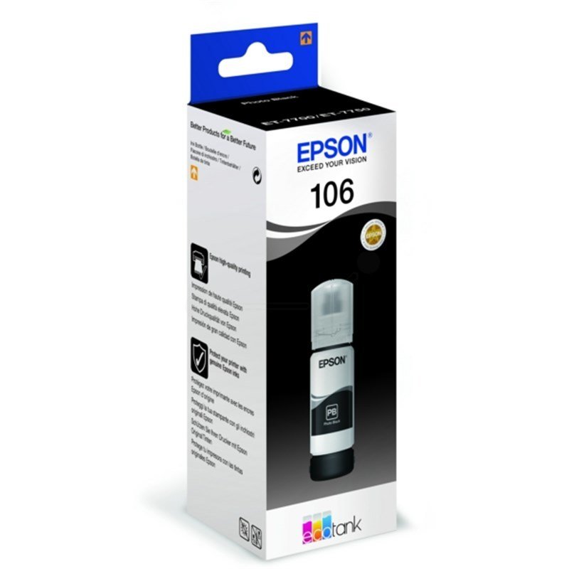 Epson C13T00R140  106  Orjinal Photo Siyah Mürekkep ET 7700 7750  (70ml)