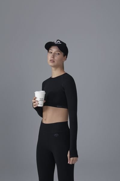 Siyah DRYRUN Seamless Crop Top