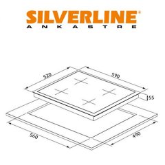 Silverline CS5335W01 Beyaz 4G Cam Emaye Izgara Ocak