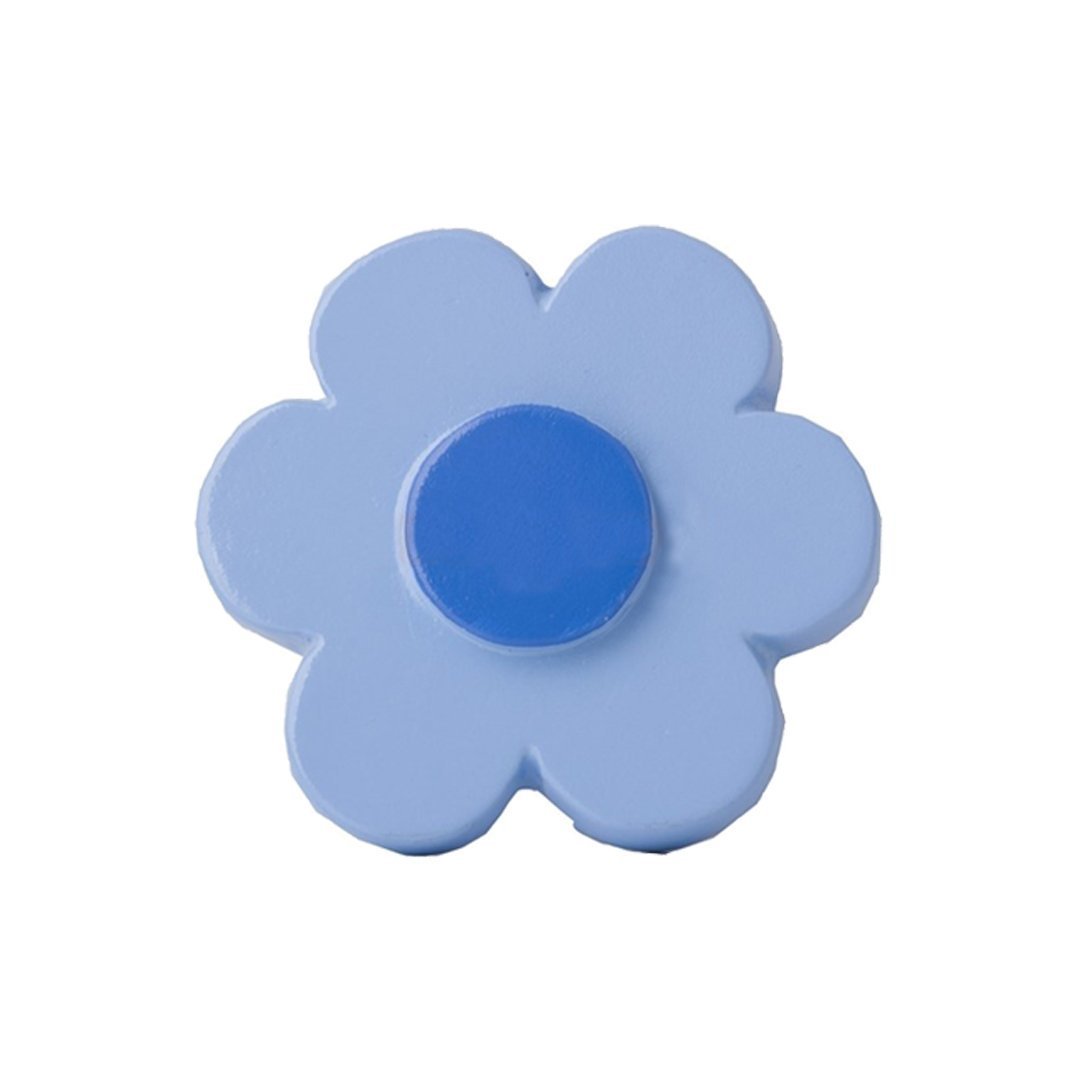 Büyük Çiçek Desenli Sitilize Mavi Çocuk Odası Mobilya Kulpu