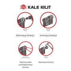 Kale Kilit 164 CEC 68 mm Tüpten Şifreli Yüksek Güvenlikli Nikel Barel