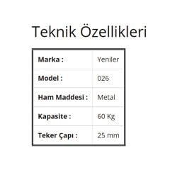 Yeniler 026 Sürgü Kapı Mekanizması 60 Kg