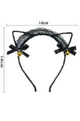 Anime Cosplay Kedi Kulaklı Siyah Taç Çanlı Kedi Kulak Taç Ve Choker Zilli Tasma Kolye Set