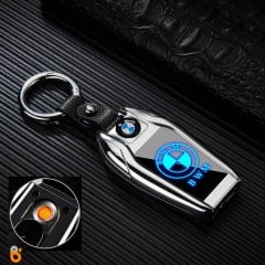 Araba Anahtarlık Çakmak Led Dijital Göstergeli Şarjlı Fenerli Bmw