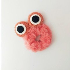 Koyu Pembe Peluş Kurbağa Lastik Toka