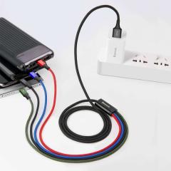 Baseus Rapid Serisi 3.5A 4in1 Lightning Micro Usb 2X Type-C Hızlı Şarj Kablosu 1.2 Metre