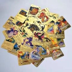 Pokemon Vmax Oyun Kartı 55 Adet Kabartma Card Fosforlu Gold Pokemon Kartları