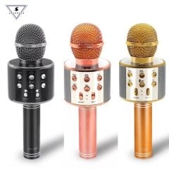 Orjinal Wster Karaoke Mikrofon Bluetooth Hoparlör Siyah