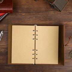 Deri Kapaklı Retro Eskitme Defter Kırmızı