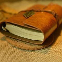 Deri Kapaklı Retro Eskitme Defter Kırmızı