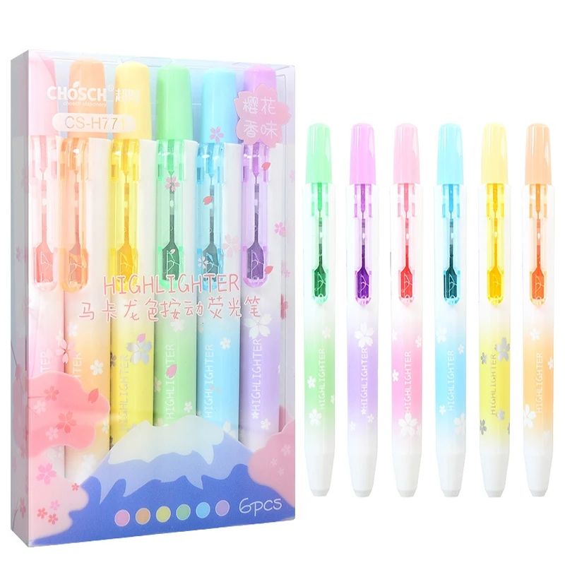 Chosch Kawaii Pastel 6lı Fosforlu Kalem Seti