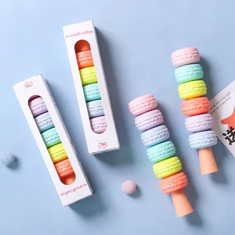 Makaron 6lı Fosforlu Kalem Seti