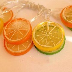 10'lu Renkli Limon ve Portakal Dilimi Şeklinde Şerit Lamba