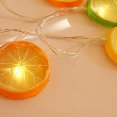 10'lu Renkli Limon ve Portakal Dilimi Şeklinde Şerit Lamba