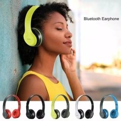 P47 Wireless Bluetooth 5.0+EDR Kablosuz Kulaklık Extra Güçlü Bass Hafıza Kart Girişli mavi