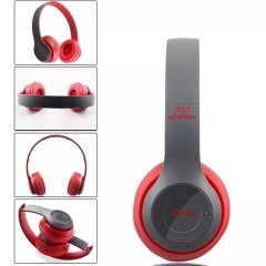 P47 Wireless Bluetooth 5.0+EDR Kablosuz Kulaklık Extra Güçlü Bass Hafıza Kart Girişli mavi