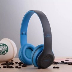 P47 Wireless Bluetooth 5.0+EDR Kablosuz Kulaklık Extra Güçlü Bass Hafıza Kart Girişli mavi