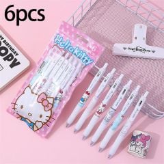 Sanrio Cinnamoroll My Melodi Melody Kuromi Tükenmez Siyah 6 lı Jel Kalem Set Doğum Günü Hediye
