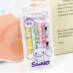 Sanrio Cinnamoroll My Melodi Melody Kuromi Tükenmez Siyah 6 lı Jel Kalem Set Doğum Günü Hediye