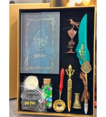 Harry Potter Kalem Seti Tüylü Mühürlü Divit Seti Hediyelik Divit Defterli