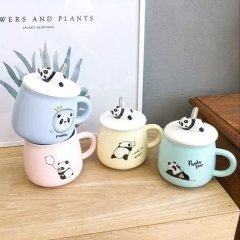 Panda Tasarım Kapaklı Kupa Bardak Sarı