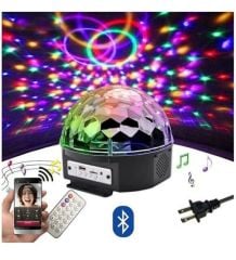 Sese Duyarlı Bluetoothlu Disko Topu Hoparlör Led Gece Lambası