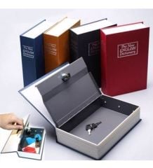 Kitap Görünümlü Anahtarlı Çelik Mini Kasa Kasa Kumbara Kilitli