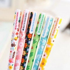 Çiçekli 6'lı Set Renkli Tükenmez Kalem
