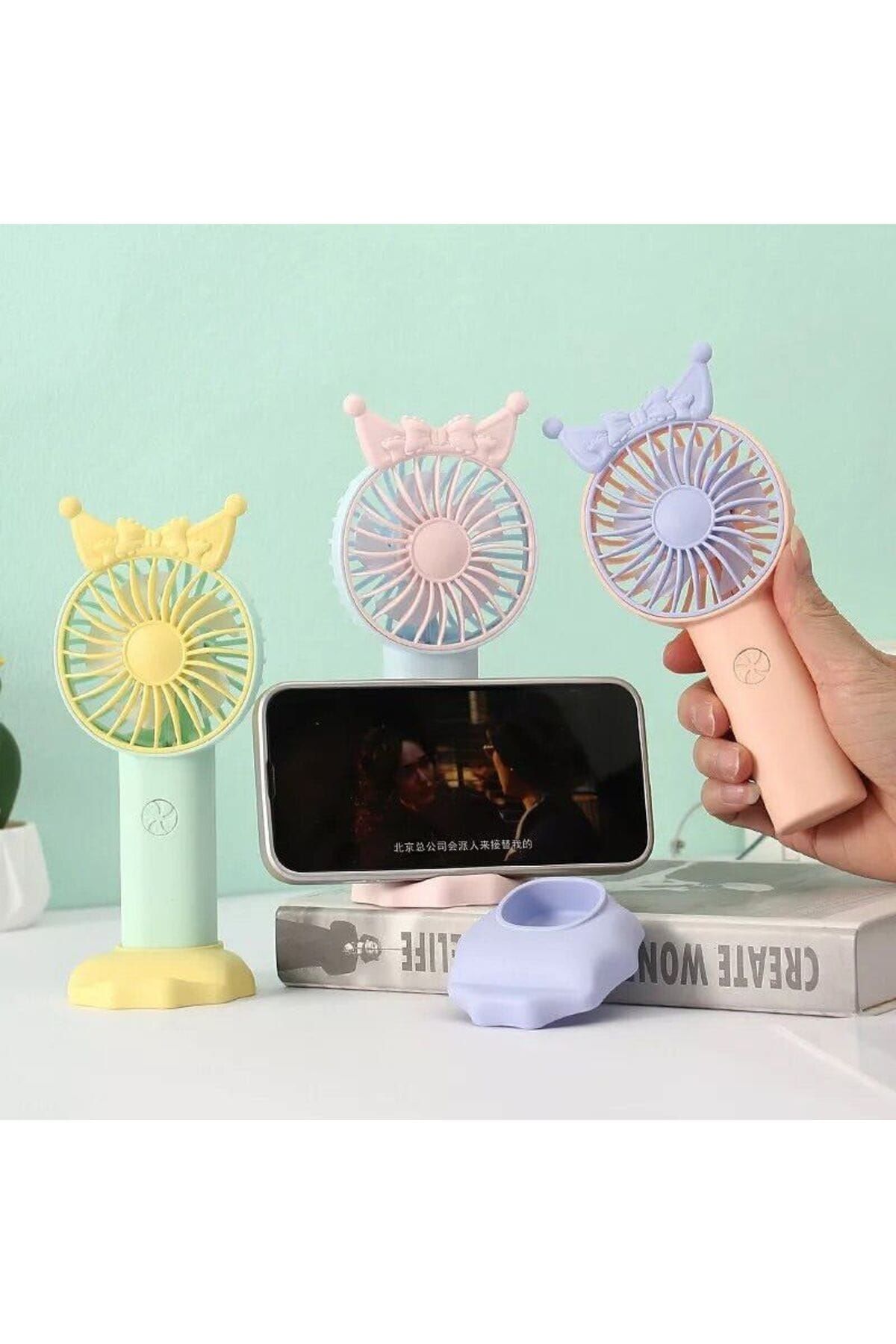 Sanrio Kuromi Şarjlı Masa Üstü Şarjlı Fan