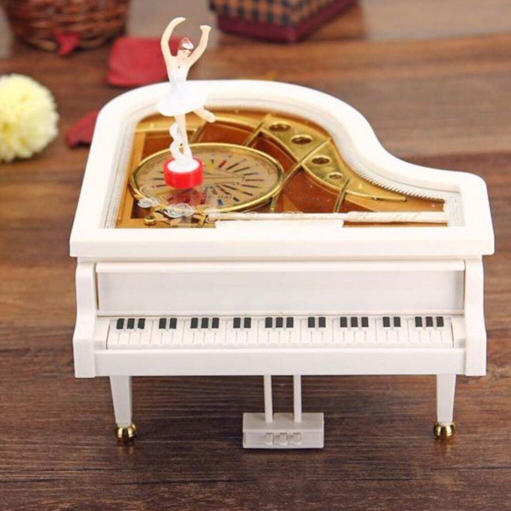 Nostaljik Kurmalı Piyano Dönen Balerin Tasarımlı Müzik Kutusu