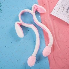 Hareketli Pompalı Peluş Tavşan Kulağı Taç Saç Bandı