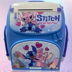 Stitch Parmak İzli Şifreli Otomatik Kağıt Para Alan Atm Kasa Kumbara Stitch Okul Çantası