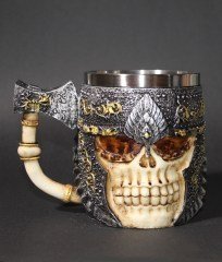 Kuru Kafa İskelet Şövalye Kupa Bardak Kabartmalı 380 Ml