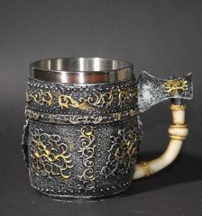 Kuru Kafa İskelet Şövalye Kupa Bardak Kabartmalı 380 Ml