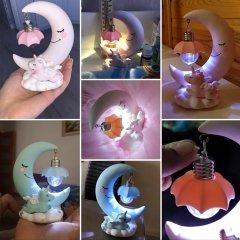 Unicorn Ay Gece Lambası pembe