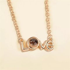 100 Dilde Seni Seni Seviyorum Kolye Love Gold