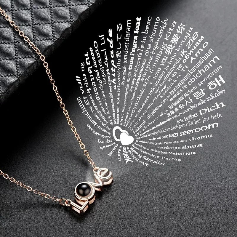 100 Dilde Seni Seni Seviyorum Kolye Love Gold