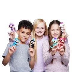 Hareketli İnteraktif Parmak Bebek Maymun - Happy Monkey pembe