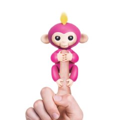 Hareketli İnteraktif Parmak Bebek Maymun - Happy Monkey pembe