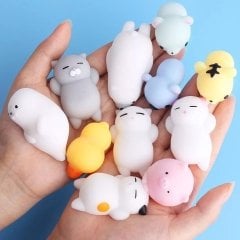 Squishy Mini Hayvanlar Jel Sukuşi Tembel Kedi ve Arkadaşları Anahtarlık Kedi