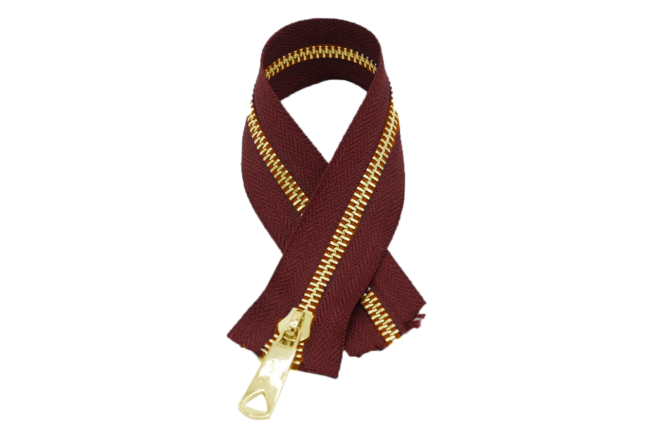 CLARET RED ZIPPER GOLD 30 CM