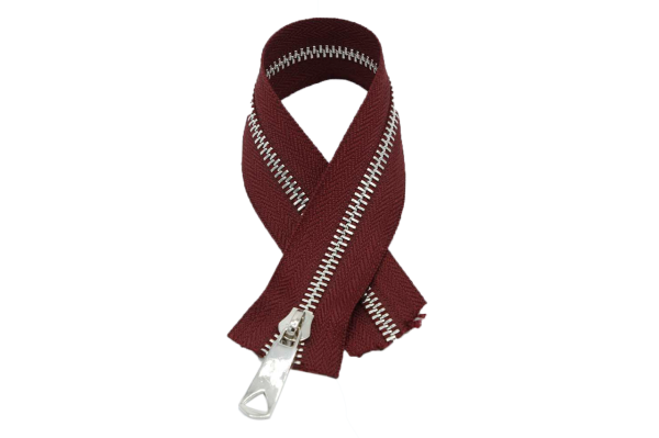 Claret red zipper silver 30 cm