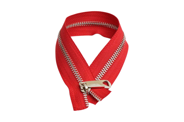 RED ZIPPER SILVER 40 CM