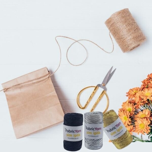 Altın Simli Supra ip  1 mm 150 Mt. Çanta ve Hobi ipi