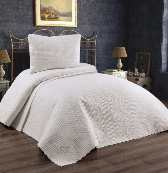 Jumbo Soft Tek kişilik Yatak Örtüsü Takımı / Krem