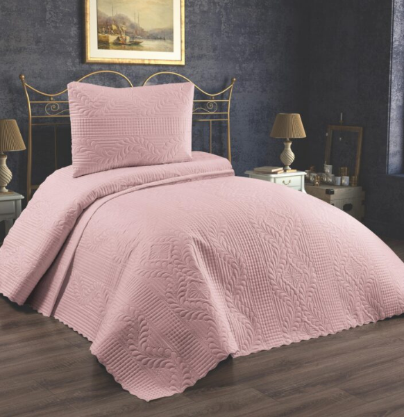 Jumbo Soft Tek kişilik Yatak Örtüsü Takımı / Pudra Pembe