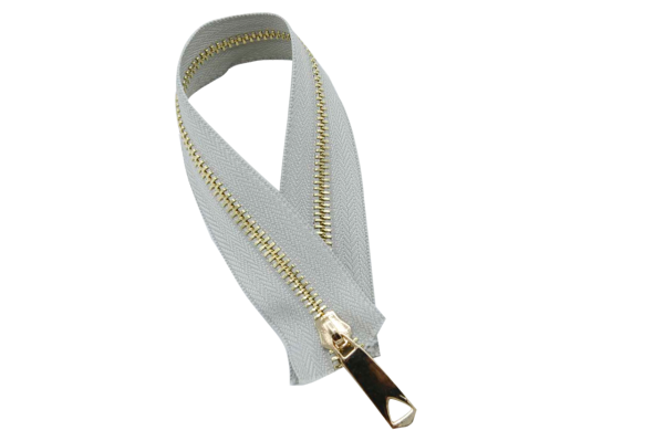 LIGHT GRAY ZIPPER GOLD 40 CM