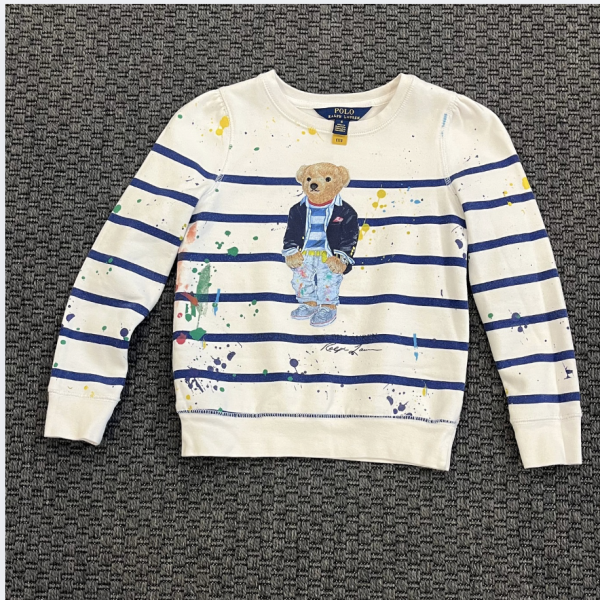 Ralph Lauren Boya desenli İçi Polar Sweatshirt 6 yaş