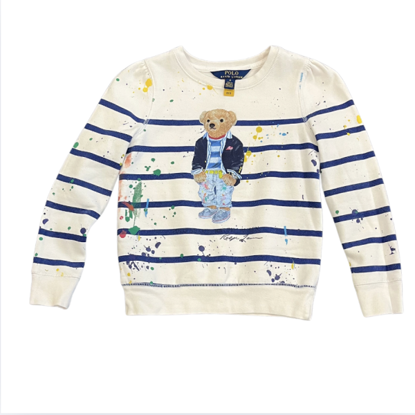 Ralph Lauren Boya desenli İçi Polar Sweatshirt 6 yaş