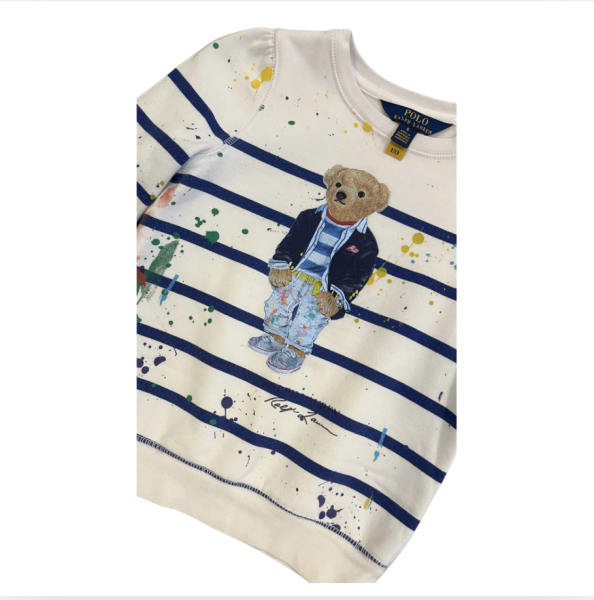 Ralph Lauren Boya desenli İçi Polar Sweatshirt 6 yaş